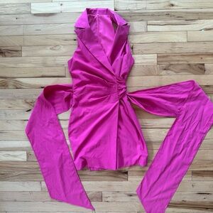 Vibrant Pink Halter Wrap dress  ladies size Xs